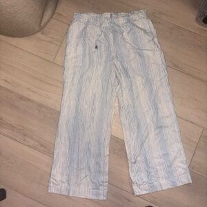 White and blue stripe casual/beachy pants